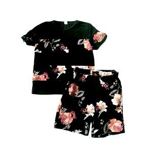 Boys summer floral short and tshirt matching set
